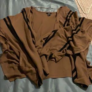Brown Open Cardigan